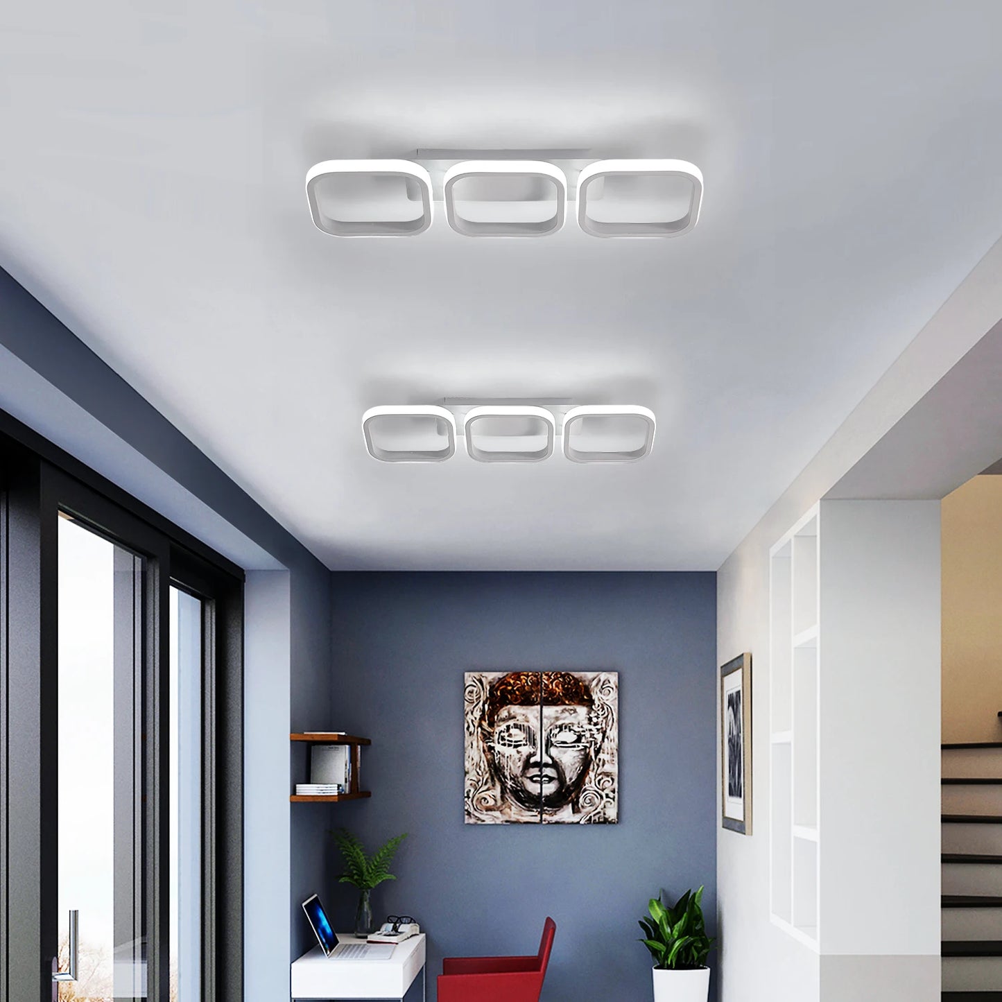 Radientia Modern LED Ceiling Light – 78cm, 32W, White Light 6000K