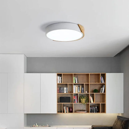 Radientia Round Wooden LED Ceiling Light – 24W, Ø30cm, Cool White