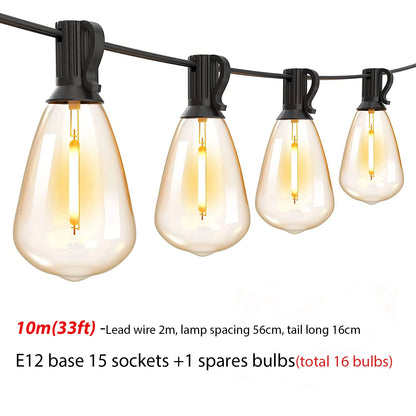 Radientia ST38 LED Outdoor String Lights – Waterproof Edison-Style Bulbs