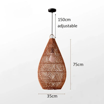 Radientia Vintage Rattan Pendant Light – Hand-Woven Bamboo Design