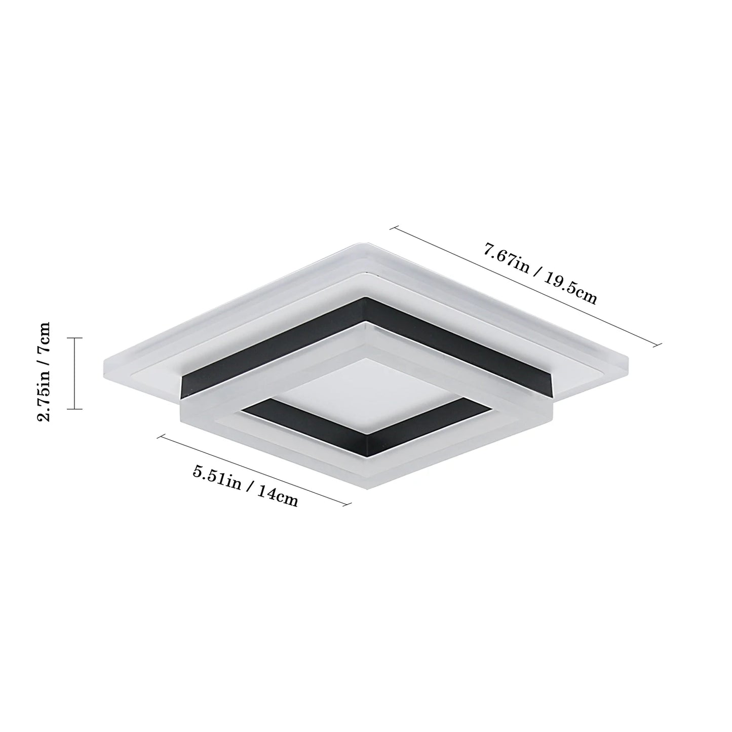 Radientia Modern Square LED Ceiling Light – 24W, Cool White 6500K