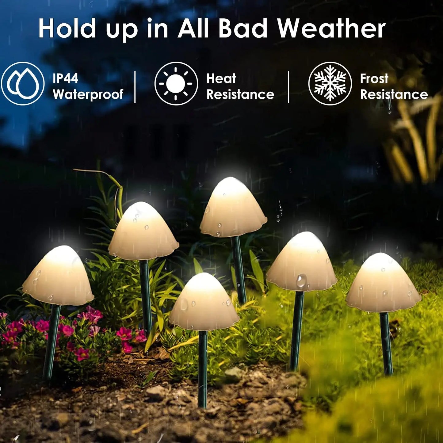 Radientia Solar Mushroom Garden Lights – Waterproof LED Outdoor Décor 10 LEDs