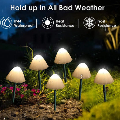 Radientia Solar Mushroom Garden Lights – Waterproof LED Outdoor Décor 10 LEDs