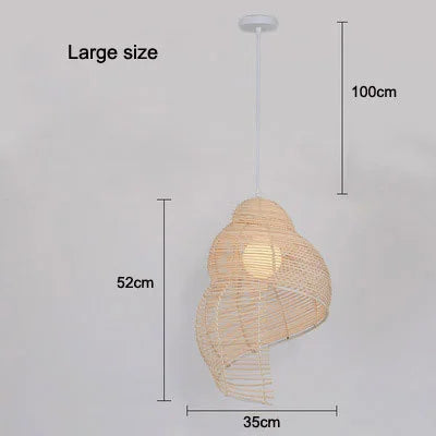 Radientia Handmade Bamboo Conch Pendant Light – Retro Rustic Design