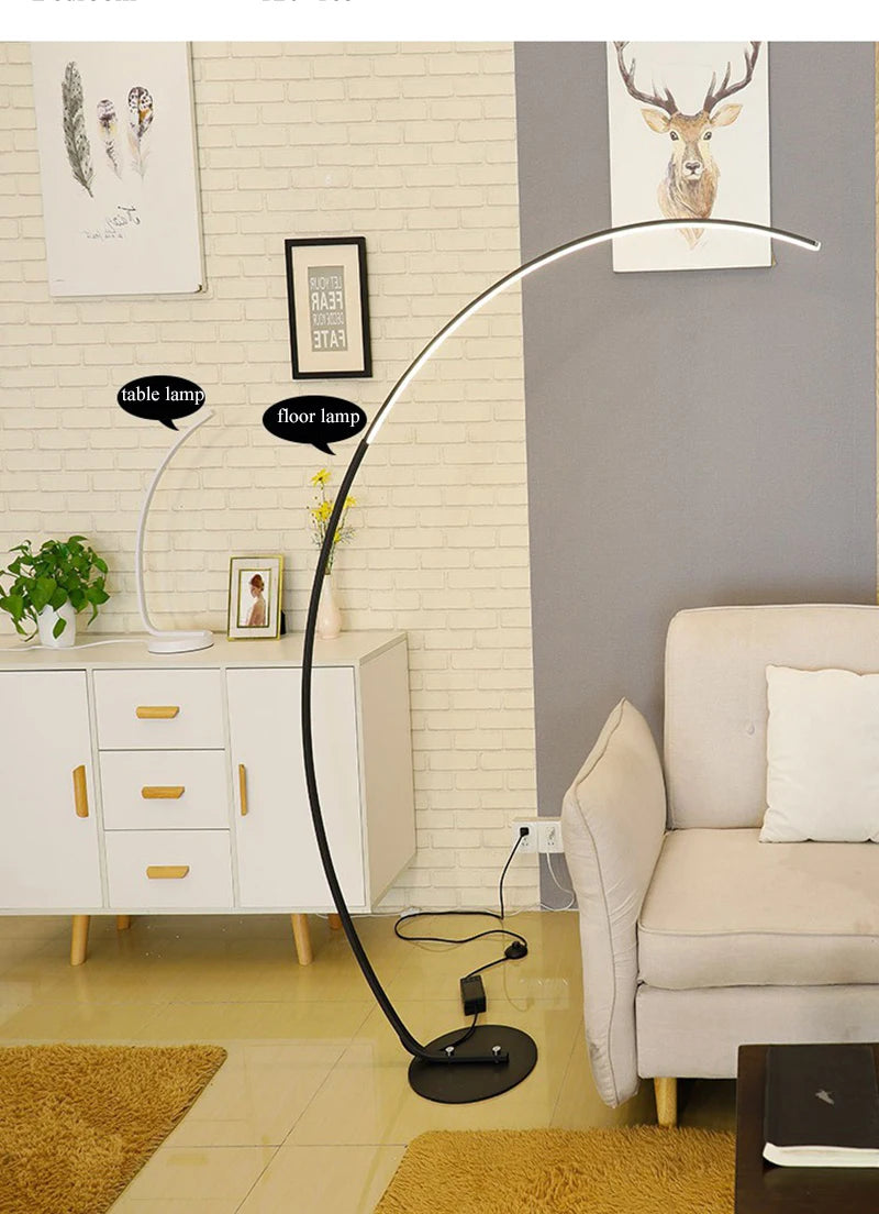 Radientia Nordic LED Art Floor Lamp – Dimmable with Remote & RGB Options