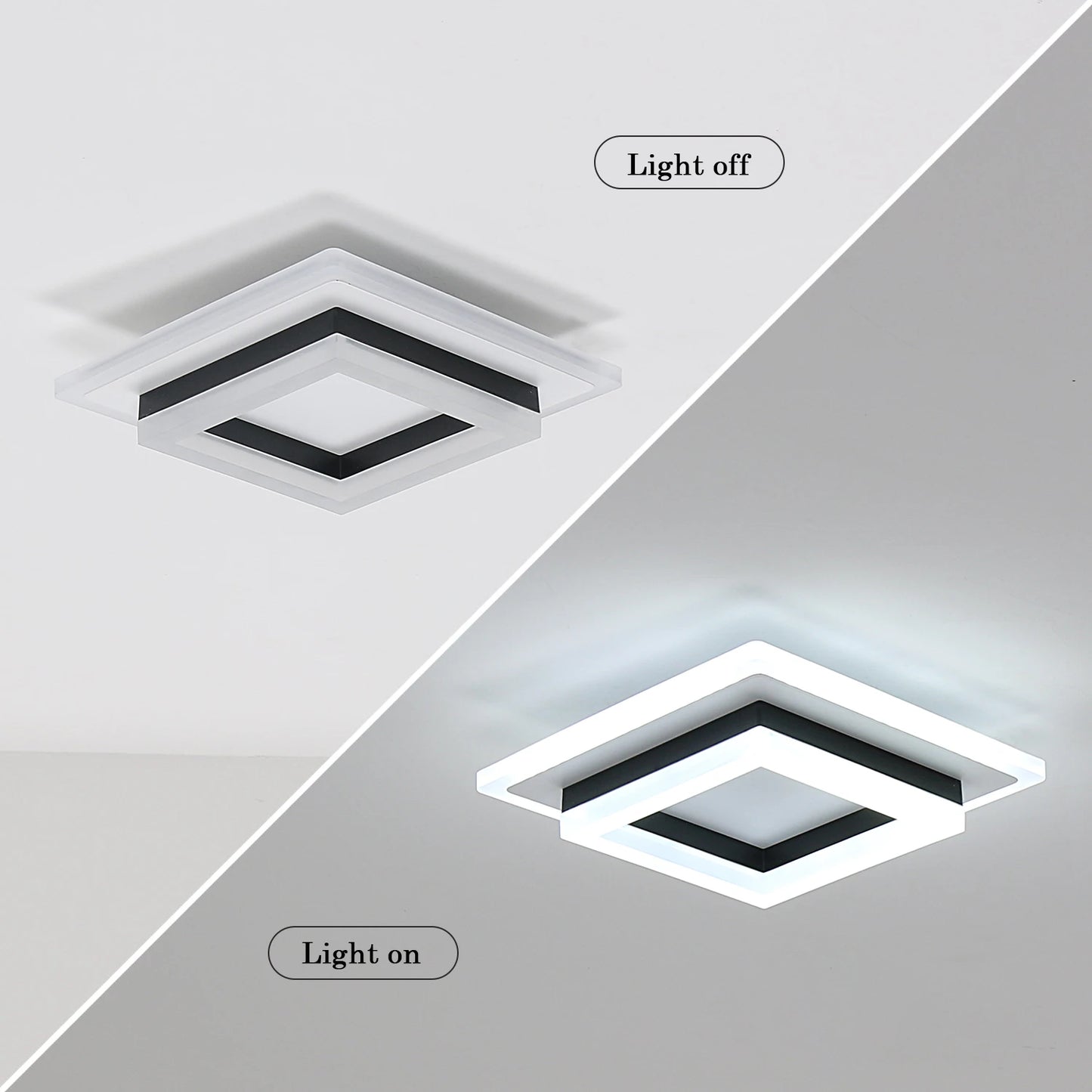 Radientia Modern Square LED Ceiling Light – 24W, Cool White 6500K