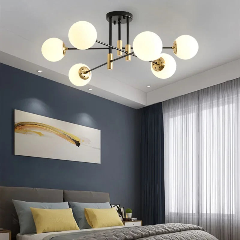 Radientia Modern Black & Gold Bubble Ball Ceiling Lamp