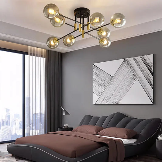 Radientia Modern Black & Gold Bubble Ball Ceiling Lamp