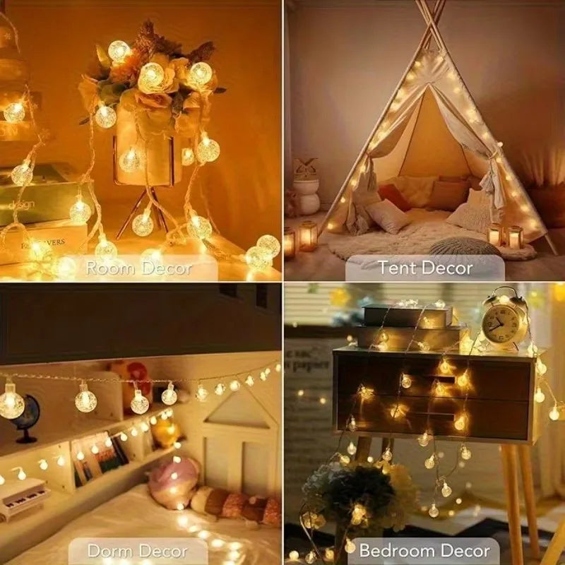Radientia LED Bubble Ball String Lights – Warm Golden Glow