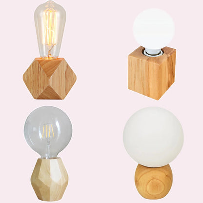 Radientia Mini Solid Wood Polyhedron Table Lamp – EU Plug